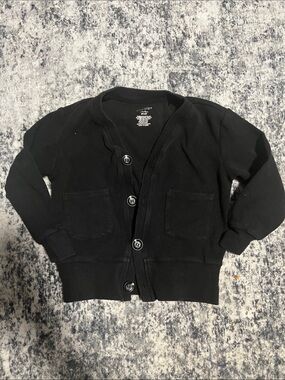 Little Bipsy Black Button-Up Kids Cardigan